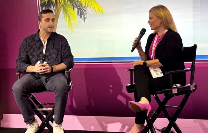 Moderating a fireside conversation at Advertising Week