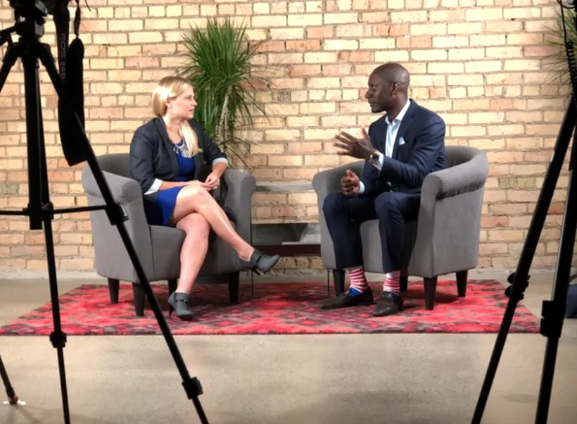 On-camera studio interview